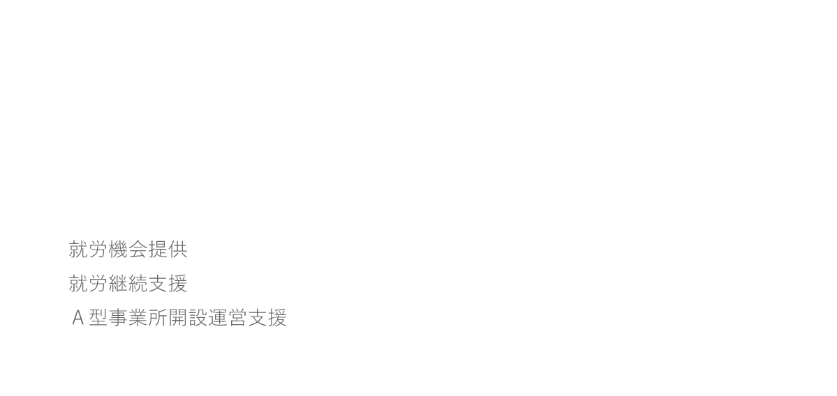 就労機会提供、就労継続支援、A型事業所開設運営支援